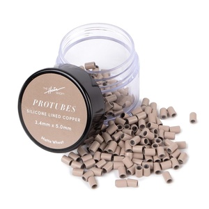 image:imageMatte Protubes by The Hair Shop For ITip Hair Extension SiliconeLined Micro Beads Microlink Rings amp Handtied Weft Methods 34mm x 50mm Matte BlackMatte Wheat